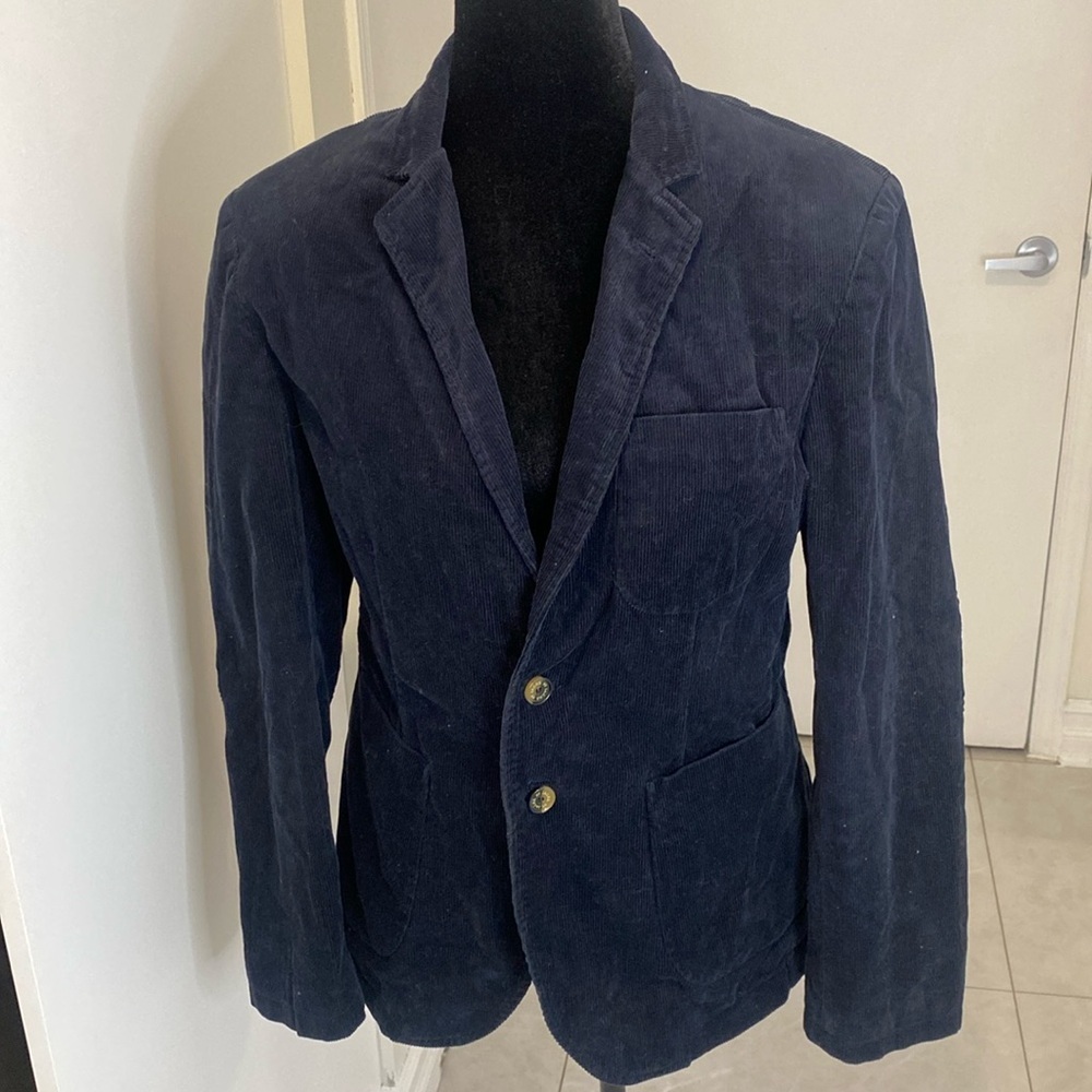 Cordoroy Navy Blazer/Jacket button down by J.A.C.H.S. NY  Size Medium
